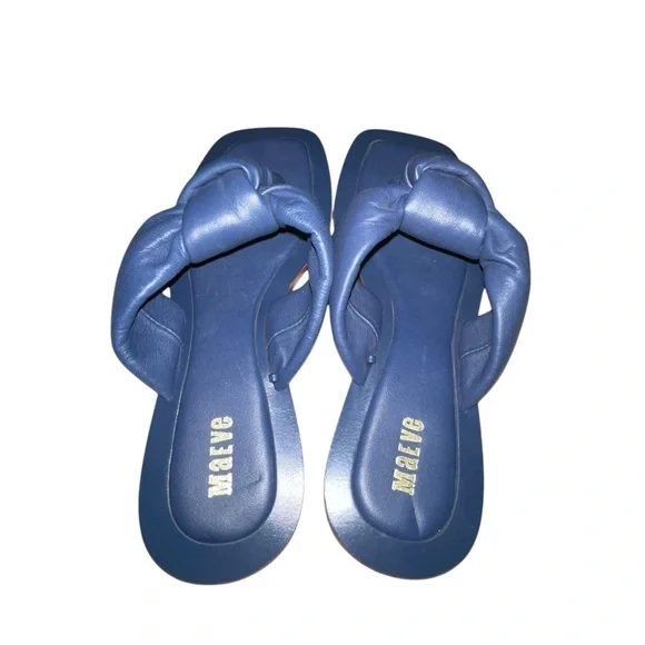 ANTHROPOLOGIE MAEVE Puffy Knotted Sandals Navy Blue Size Women’s 6​ - Picture 5 of 5